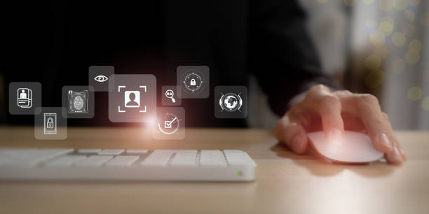 istock KYC; know your customer. Business verifying the identity of clients. Client authentication to access personal financial data. Biometrics security; digital technology against digital cyber crime. 1438040484