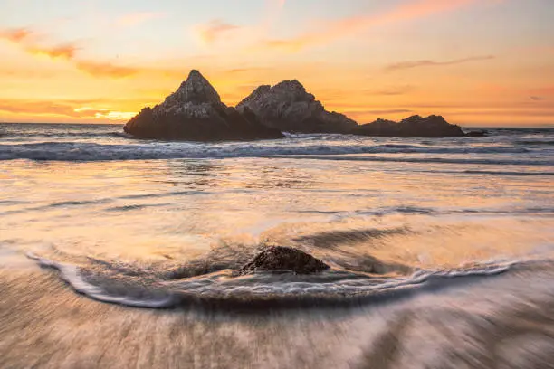 Photo of SF Ocean Beach Sutro Bath Sunset