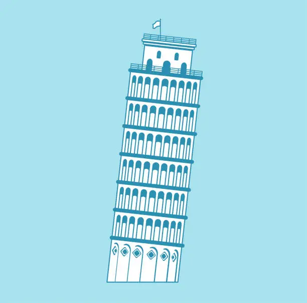 Vector illustration of Leaning Tower of Pisa - Italy | World famous buildings vector illustration
