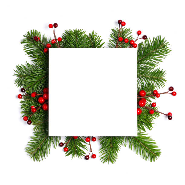 istock Christmas border of fir branches 1438048237