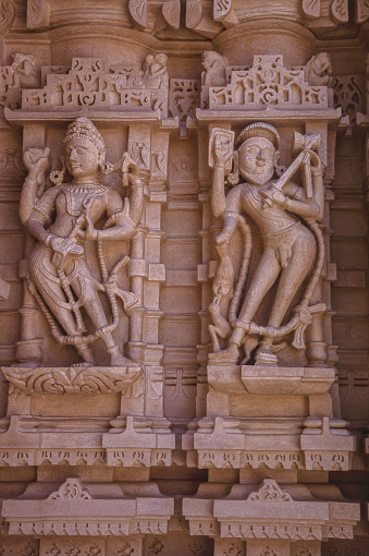 Wall relief from a temple in Udaipur, India. Positive Film scanned.