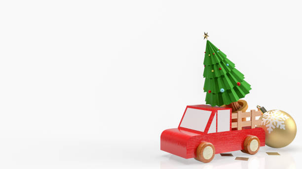 istock The Christmas tree in wood truck on white background 3d rendering 1438055693