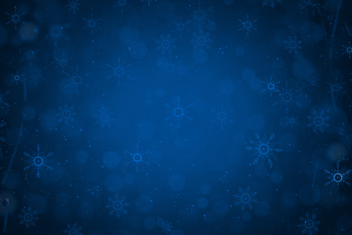 All over pattern of abstract subtle circles and snowflakes on a dark blue horizontal background. Can be used as Xmas , New Year day celebrations background, wallpapers, gift wrapping sheets, posters, banners ad greeting cards. Small glitter like or glittery dots shining here and there.