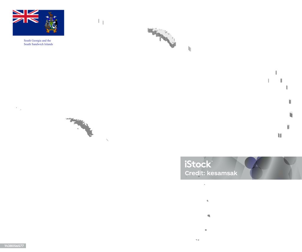 South Georgia Map Isolated On A White Background Stock Illustration