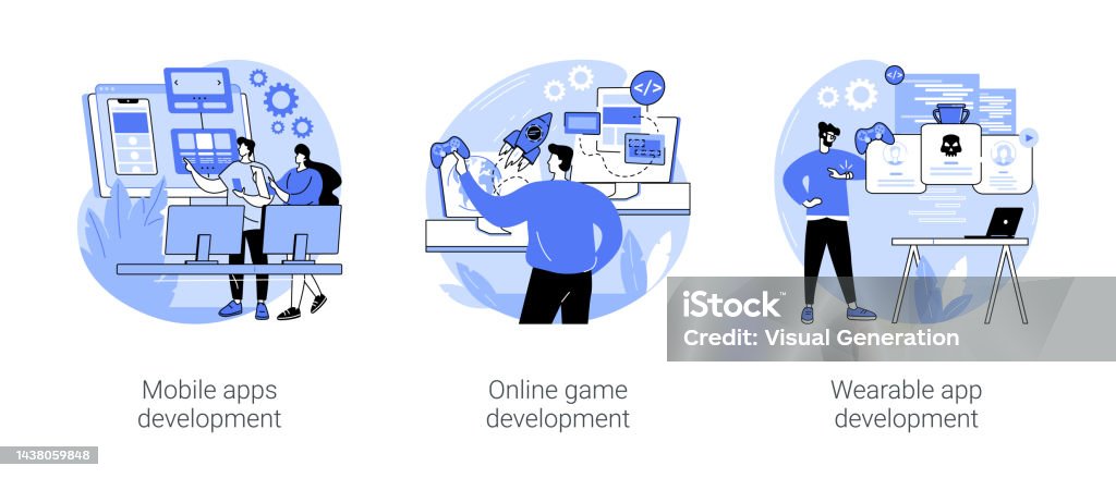 Java Application Cartoon Application Development Isolated Cartoon Vector Illustrations Se Stock ...