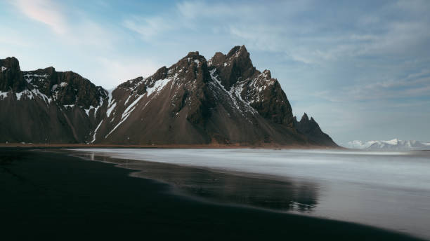 istock Iceland Vestrahorn Mountain Range Black Beach in Winter Twilight 1438064944