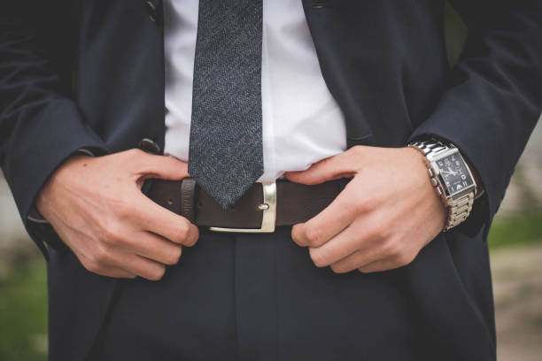 istock Closeup of a man in a suit 1438065169