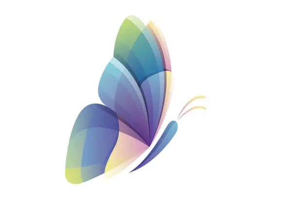 Vector illustration of Butterfly gradient color logo