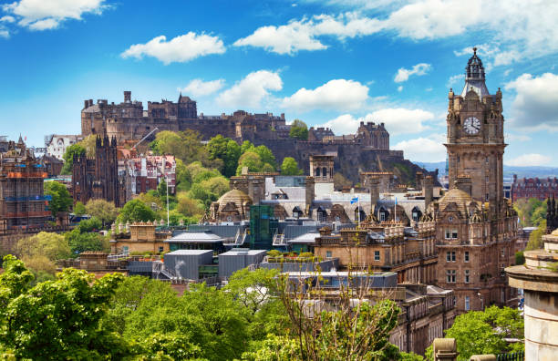 istock Scotland - Edinburgh skyline with castle from Calton hill, UK 1438072376