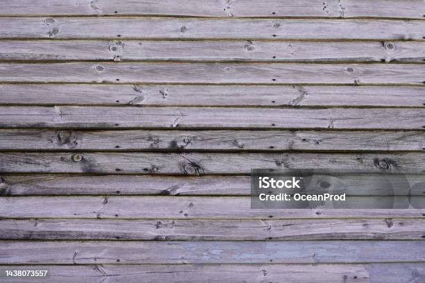 Wooden Horizontal Wall Facade Made Of Planks Wood Background Stock Photo - Download Image Now