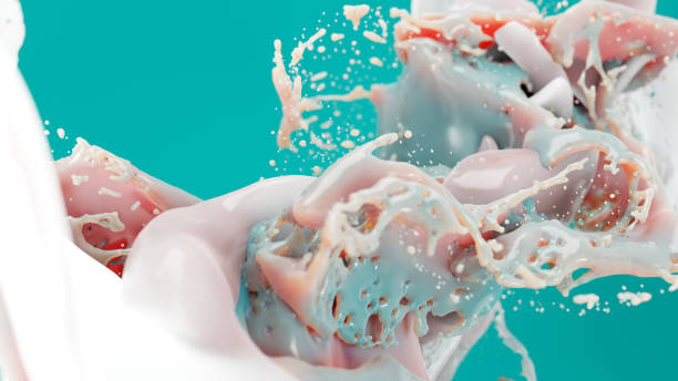 Cream splash isolated on white background. 3D Render