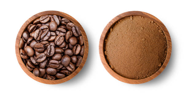 istock Roasted coffee beans and coffee powder 1438075292