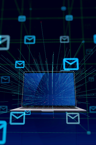 digital work of sending secure email concept