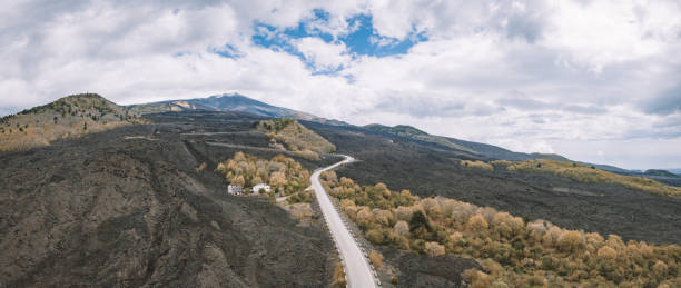 istock High angle shot of hills on a cloudy day 1438079121
