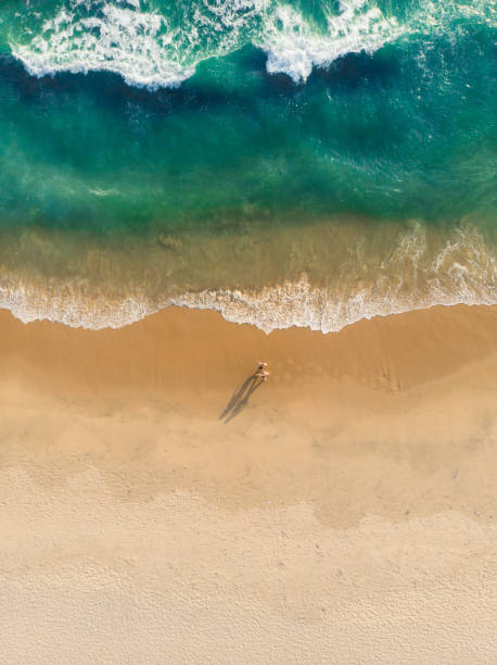 istock Top view shot of people walking on Varkala beach 1438080449