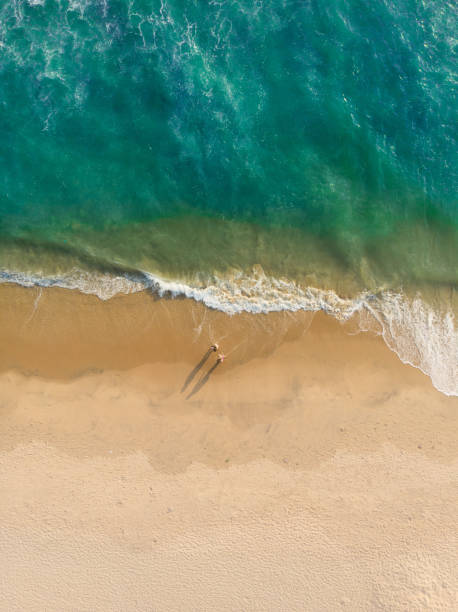 istock Top view shot of people walking on Varkala beach 1438080453
