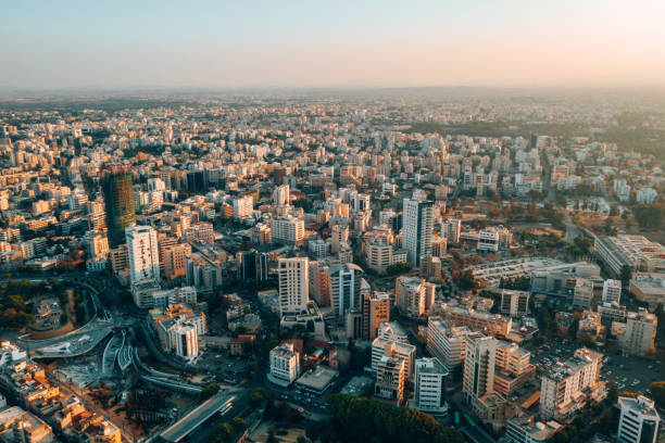 Aerial shot of the city of Nicosia in Cyprus An aerial shot of the city of Nicosia in Cyprus nicosia cyprus stock pictures, royalty-free photos & images