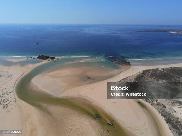 Corrubedo Beautiful Coastal Landscape In Sand Dunes Galiciaspain Aerial Drone Photo Stock Photo - Download Image Now