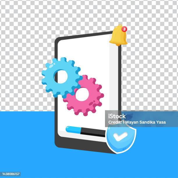System Update Update Concept Install Update Process On Blank Background ...
