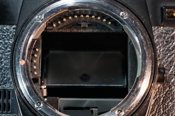 istock Closeup shot of a mirror from the single lens reflex camera 1438086568