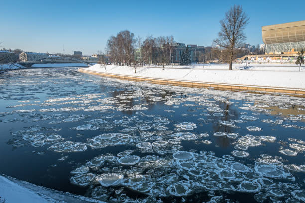 istock Beautiful shot from a winter park 1438086728