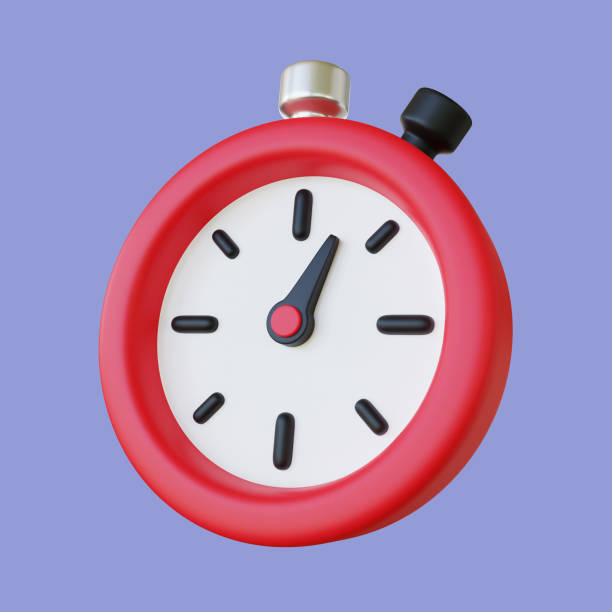 3d stopwatch illustration. fitness timer 3d render on blue background