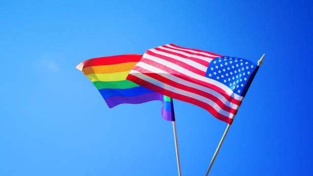 istock Pride in America. USA and LGBT flags. 1438087914