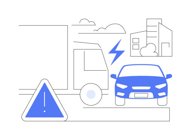 ilustrações, clipart, desenhos animados e ícones de ilustração do conceito de vetor de acidentes de trânsito. - vector fantasy elegance safety