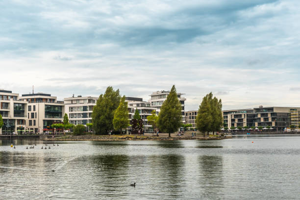 istock View of the Phoenix lake (Phoenixsee) in Dortmund, Germany, copy space 1438091306