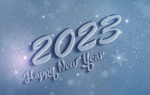 New Year 2023 Concept With Snowflakes