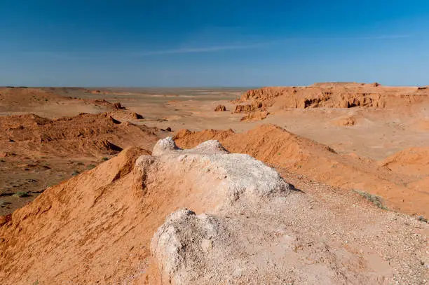 Plain with red rocks in Gobi desert, Mongolia, Central Asia
