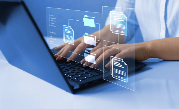 istock Automation software to archiving and efficiently manage and information files. Document Management System (DMS). 1438094523