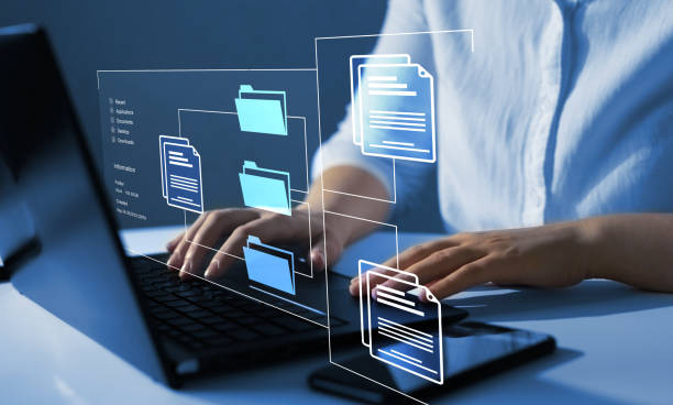 istock Automation software to archiving and efficiently manage and information files. Document Management System (DMS). 1438094524