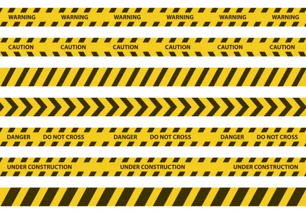 Vector illustration of Security warning tapes vector set