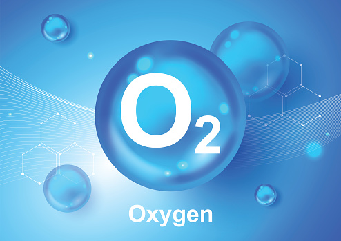 산소 O2 분자 모델 파란색 배경 벡터 그림 산소 화장품 생태 및 생화학 개념 3d 벡터 일러스트 레이 션 산소에 대한 스톡 ...