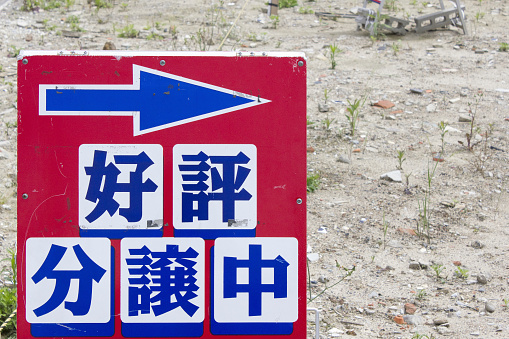 Japanese sign indicating no parking