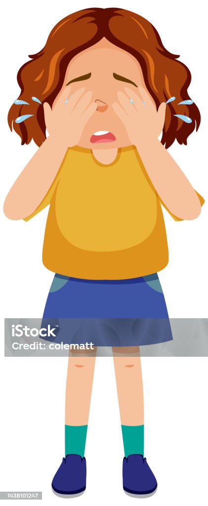 A Girl Crying Cartoon Character Stock Illustration - Download Image Now -  Animal, Cartoon, Child - iStock