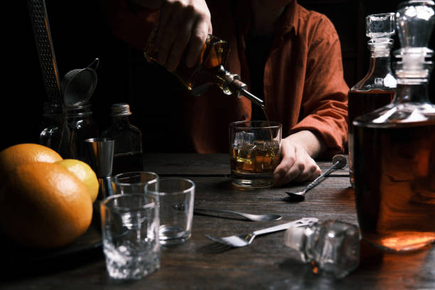 istock Making old fashion cocktail 1438101745