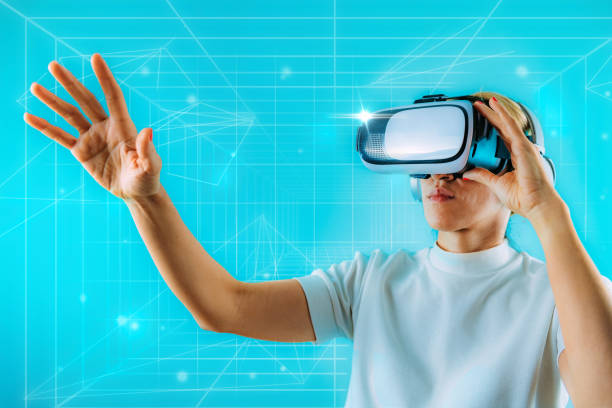 istock Metaverse Digital Cyber Technology, Woman with Virtual Reality Headset. 1438106185