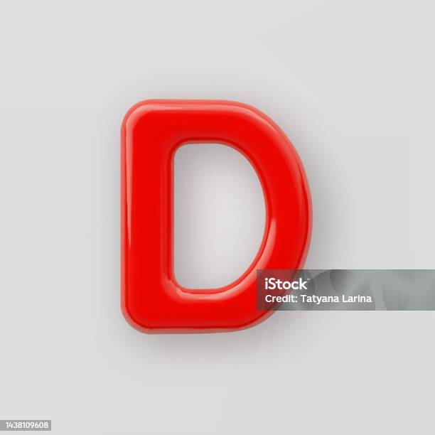 D Lettr Red 3d Red Plastic Uppercase Letter D With A Glossy Surface On A Gray ...