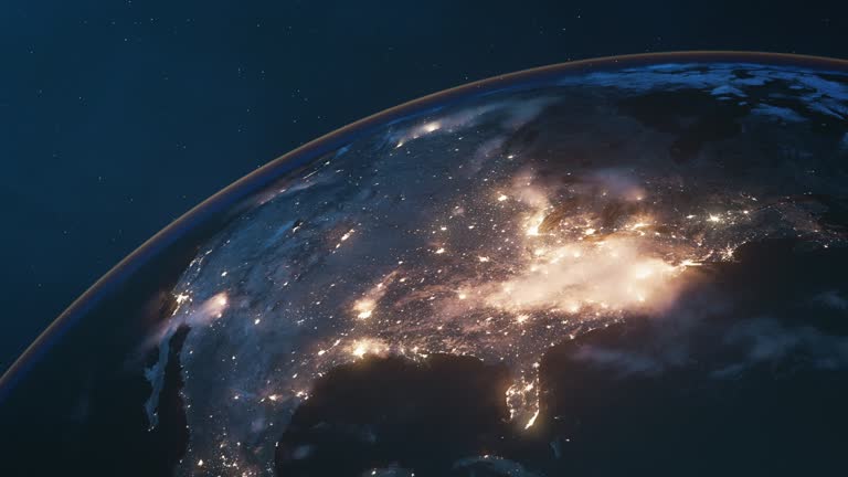 The United States Of America At Night - North America, Space, Illuminated - Global Business, Environmental Issues