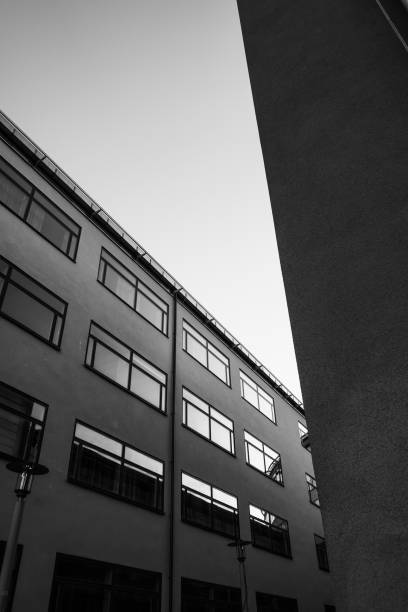 istock Low angle view of the modern building against clear sky 1438111967