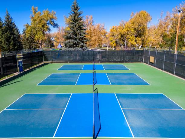 istock Empty Tennis Courts in a Public Park 1438112635