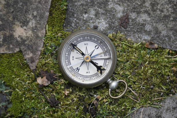 istock Selective focus shot of pocket old compass 1438112705
