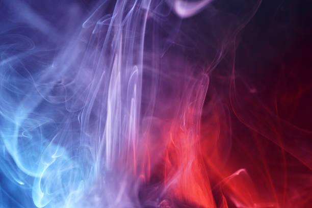 istock Closeup of smoke from an incense stick creating an abstract background 1438113968