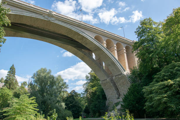 istock Low-angle shot of the Adolphe Bridge in Luxembourg 1438116530