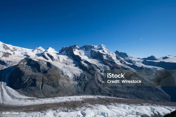 Scenic View Of Monte Rosa Massif Flanked By Glaciers In Zermatt Pennine Alps Valais Switzerland Stock Photo - Download Image Now