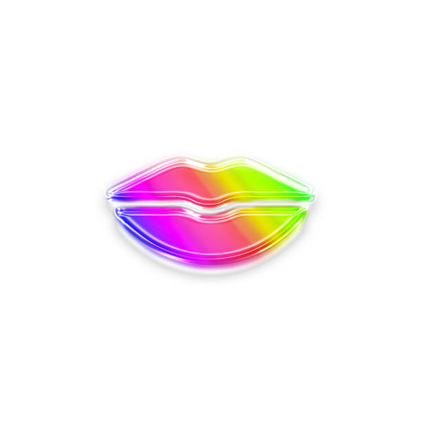 Lgbtq glass lips symbol love on white background