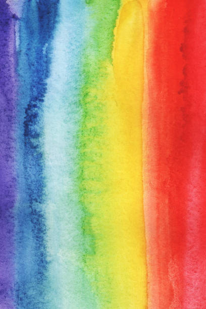 istock Rainbow watercolor painted on paper. Watercolor rainbow background. 1438118579
