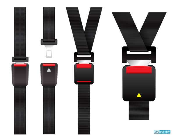 istock sef of realistic safety belt isolated on white. eps vector 1438120670